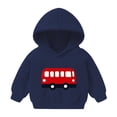 thumbnail image 1 of FAIOROI Toddler 4T Hoodie - School Bus Print Polyester Soft, Navy Machine Washable for Everyday School Play Spring Fall, 1 of 5