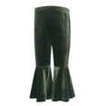 thumbnail image 1 of Trupants Toddler Army Green Velvet Bell-Bottom Pants - 3T, Stretch Nylon Spandex, Elastic Waist, Retro Flared Style, Luxurious Soft Fabric for Daily & Casual Wear, 1 of 3