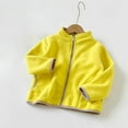 thumbnail image 1 of fnnxnal Toddler Fleece Jacket 2-3T Yellow - Full Zip, Warm Lightweight, Machine Washable, Stand Collar for Spring Fall Outdoor Play, 1 of 5