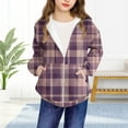 thumbnail image 1 of fnnxnal Toddler Girls' 4T Pink Plaid Zip-Up Hooded Jacket - 100% Polyester, Front Pockets, Spring/Fall Outerwear, 1 of 6