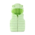 thumbnail image 1 of Trupants Toddler Green Puffer Vest - 4T Bear Ear Hood, Warm Fall Winter Vest, Zipper Closure, Layerable Kids Padded Vest, 1 of 3
