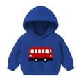 thumbnail image 1 of fnnxnal Toddler Hoodie 4T Blue - 100% Polyester Cartoon Red Bus Graphic, Stain Resistant Machine Washable for Kids' Everyday School & Play, 1 of 5