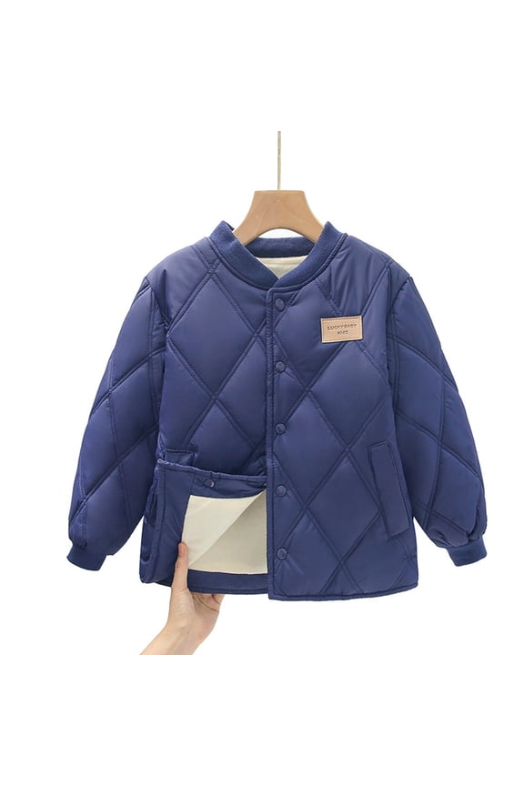Toddler Unisex 100% Cotton Winter Coat - Warm & Breathable for School/Outdoor, Size 3-4T, Navy