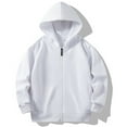 thumbnail image 1 of fnnxnal White Toddler Hooded Jacket 3-4T - Full Zip, Nylon Spandex, Stretchy Durable, for School & Outdoor Play, Spring Fall Kids' Outerwear, 1 of 2