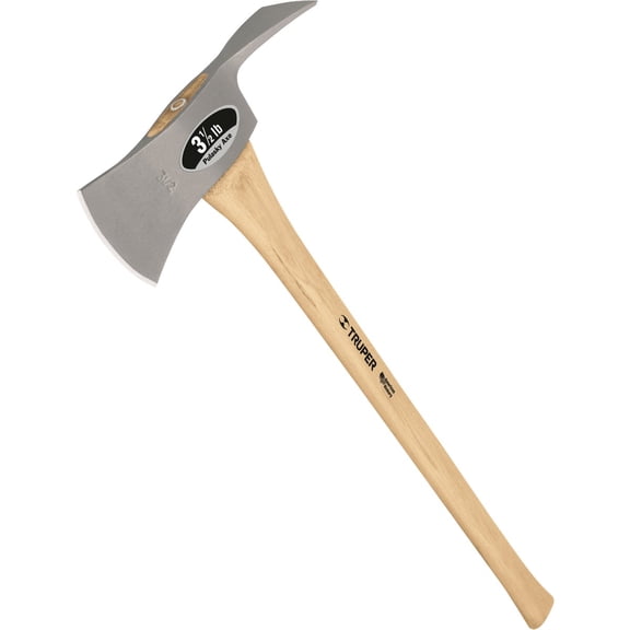Truper Pulaski Axe Hickory Handle - 3.5 Lb Head, 35 In. Length, Silver  Residential Use, Standard Application