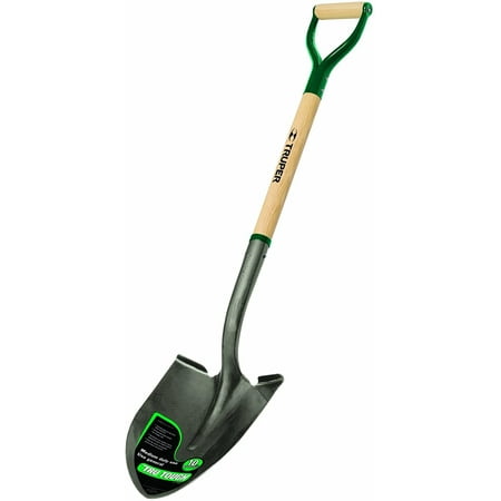 Truper Tru Tough Round Point Shovel D-Handle - Ash Wood Handle - 30-Inch