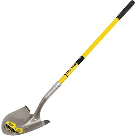Truper 31198 Tru Pro Round Point Shovel, Fiberglass Handle, 10 x 48 — Residential Use, Standard Application