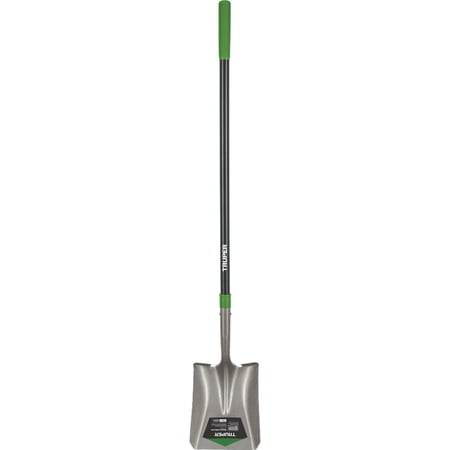 Truper 32403 Tru Tough 47-Inch Square Point Shovel with Long Handle and 10-Inch Grip — Residential Use, Standard Application