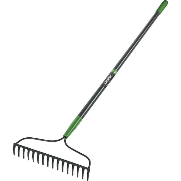 Truper 32404 Tru Tough Welded Bow Rake, 16-Teeth, Fiberglass Handle