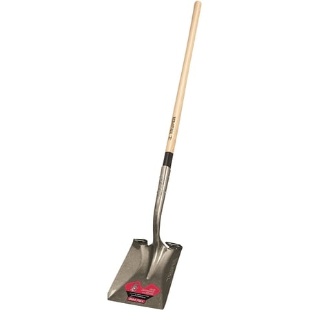 Truper 34279 Tru Pro Square-Point Shovel with Extended Socket, American Ash Handle, 48-Inch — Residential Use, Standard Application