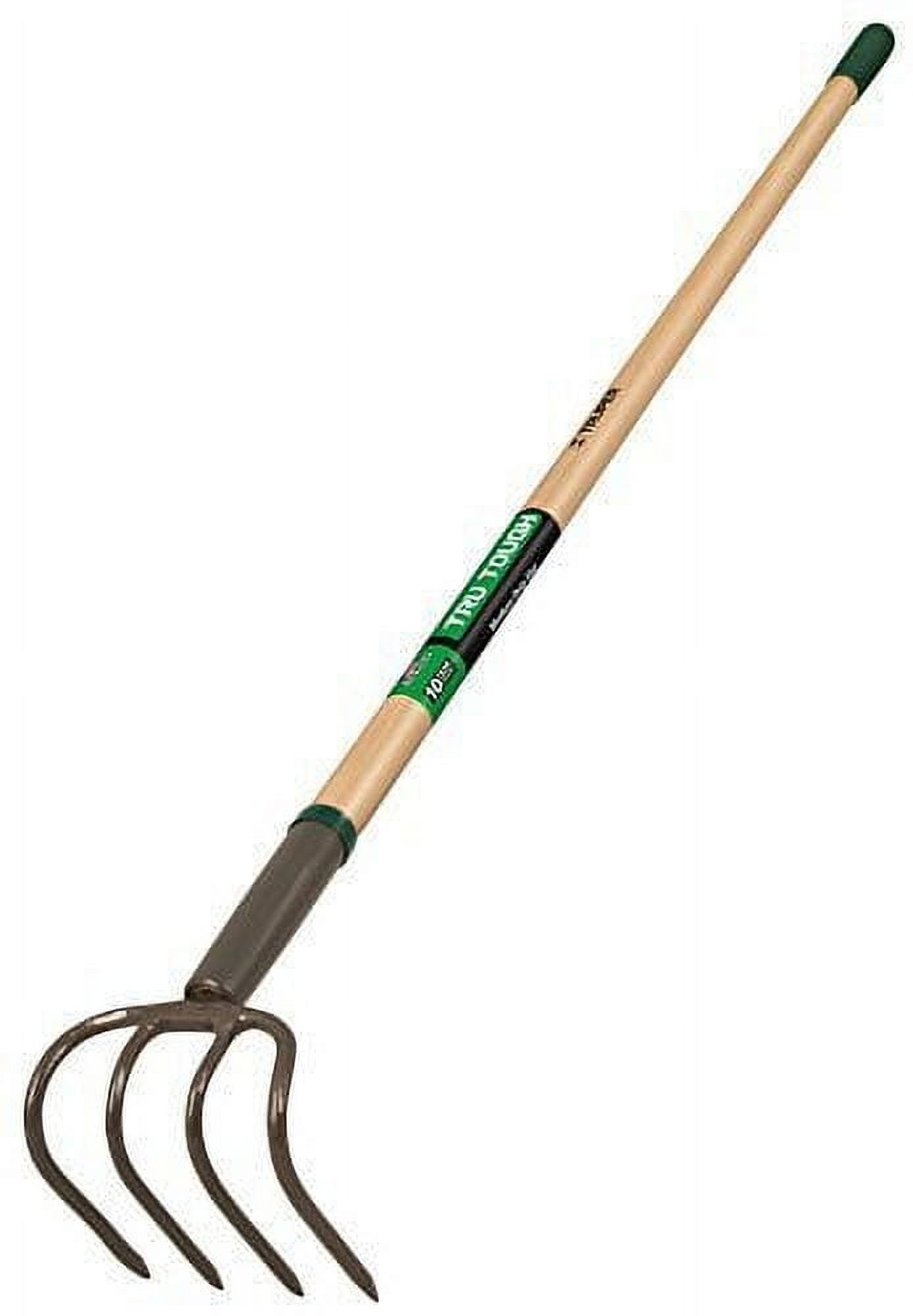 Truper 30024 Tru Tough 4-Tine Forged Cultivator, 5-Inch Head, 54-Inch Wood Ha...