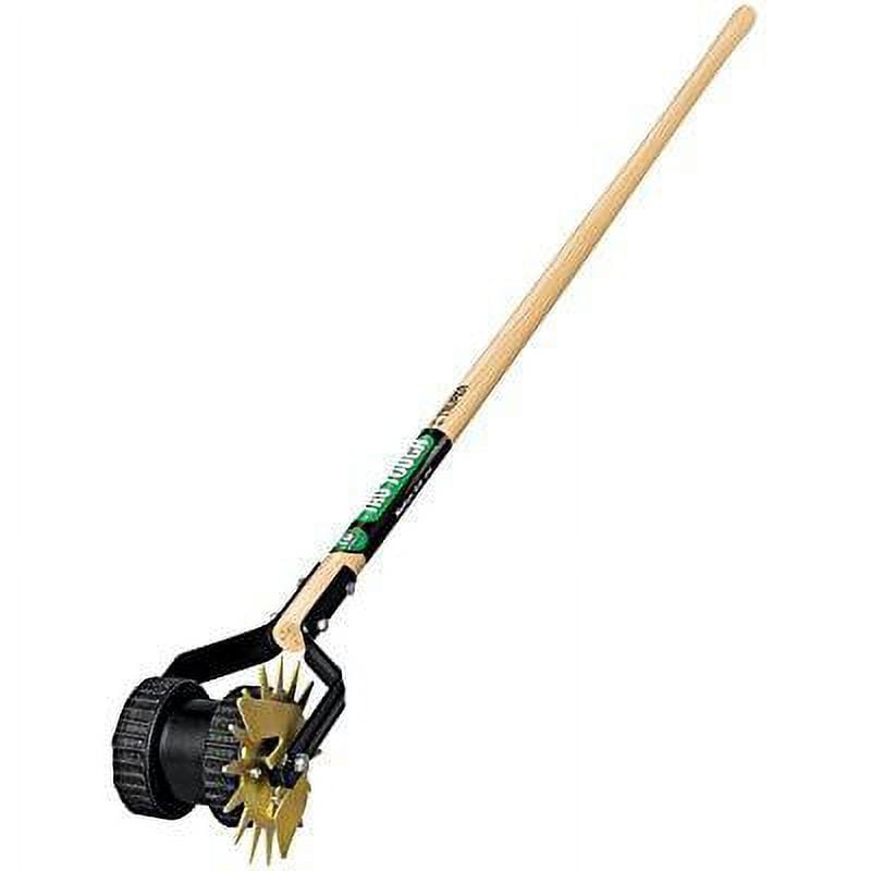 Truper Tru Tough 48 In. Wood Handle Rotary Double Wheel Manual Lawn Edger