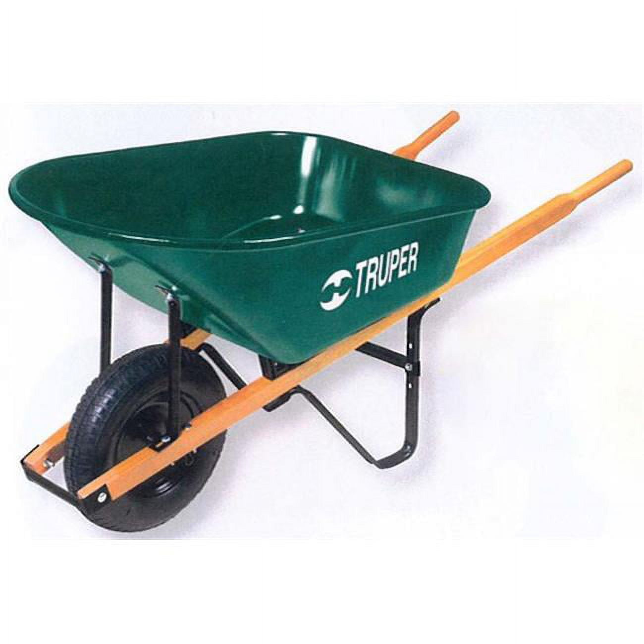 Truper Herramientas 880133087 33089 6 cu. ft. 1.75 in. Steel Wheelbarrow Block Tire with Wood Handle
