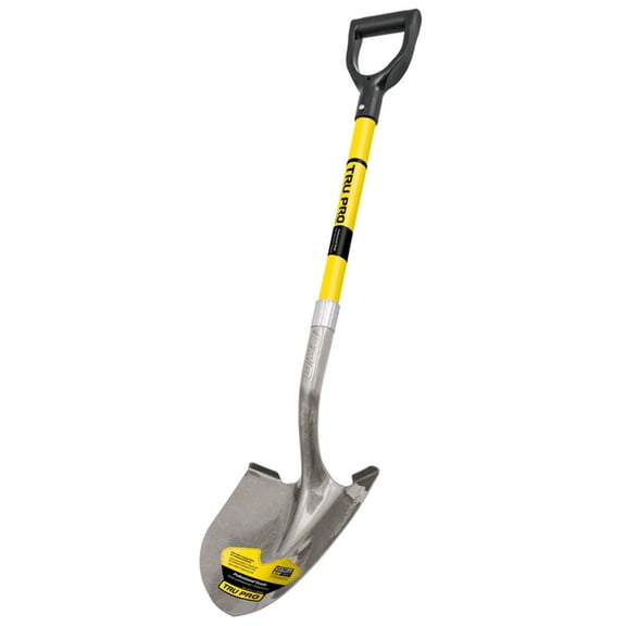 Truper Tru-Pro 41 in. Steel Round Digging Shovel Fiberglass Handle — Residential Use, Standard Application
