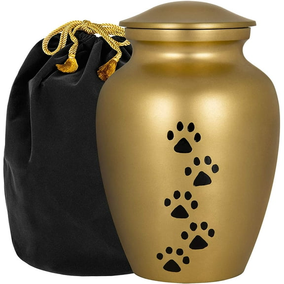 Trupoint Memorials Gold Large Pet Cremation Urn for Large Animals - for Dogs and Cats up to 122 Pounds