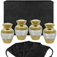 thumbnail image 1 of Trupoint Memorials Mother of Pearl Small Keepsake Urns for Human Ashes - Set of 4 - to Remember Your Loved One Lost - with Box and Velvet Bag, 1 of 7