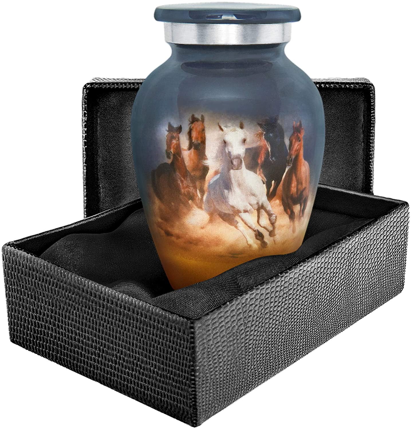 Trupoint Memorials Running Free Horses Small Keepsake Urn for Human Ashes Qnty 1 a Beautiful