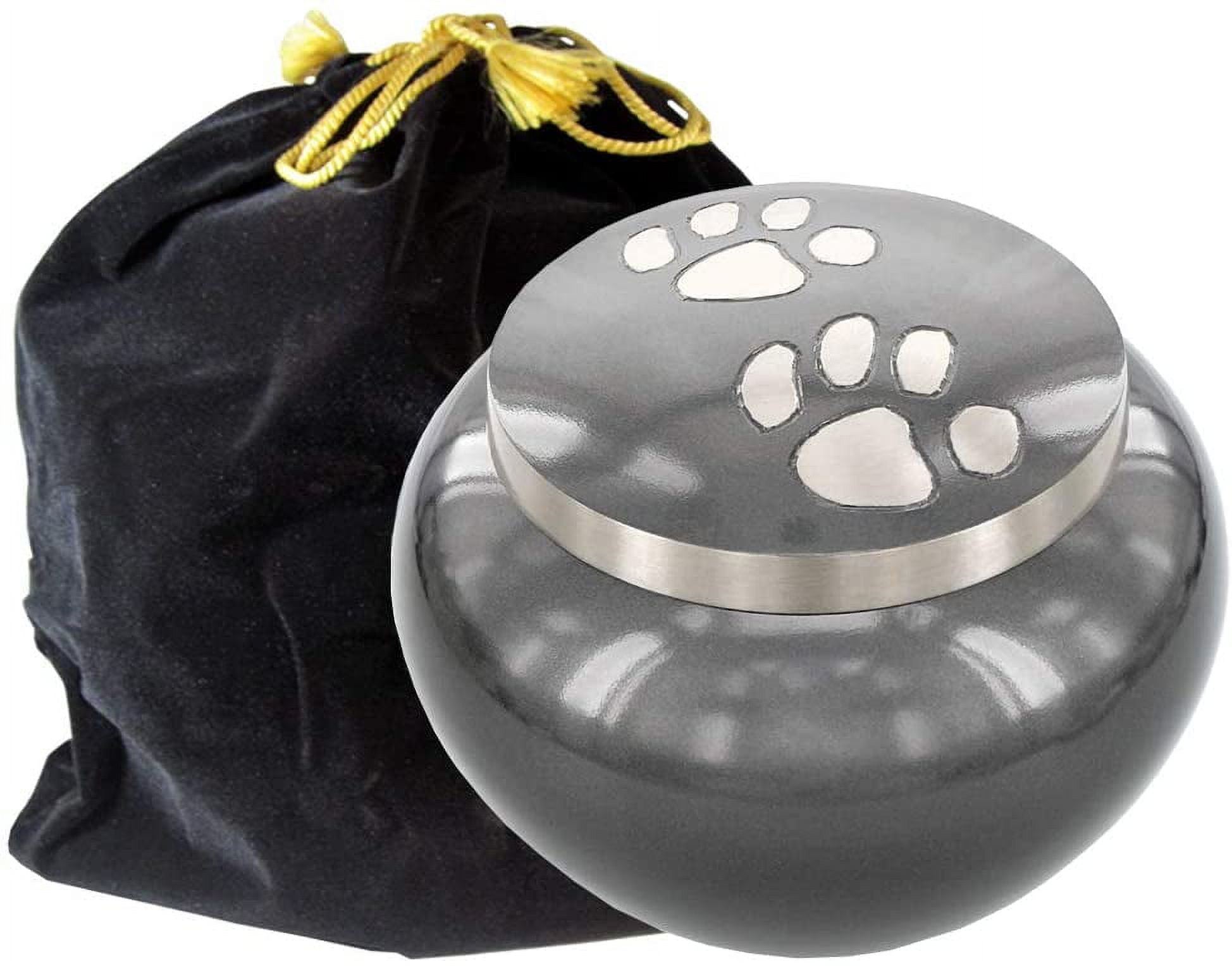 Trupoint Memorials Pet Urn For Dogs & Cats – Small Grey Aluminum Urn For Pets Up To 11kg (25 Lbs)