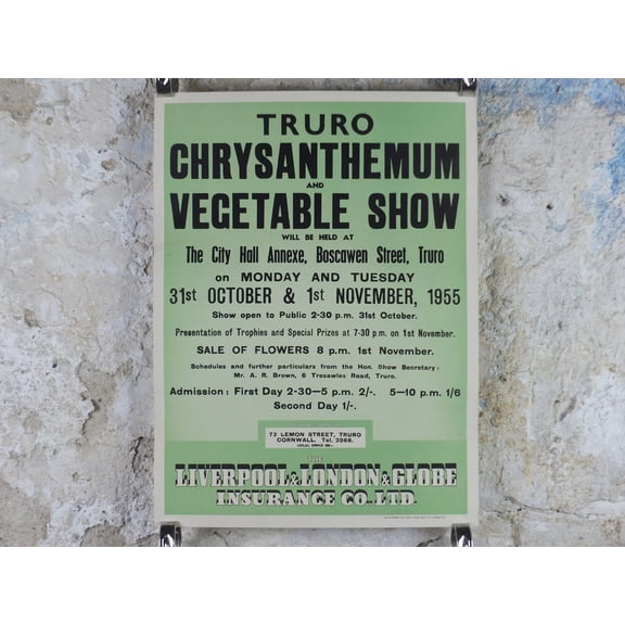 Truro Chrysanthemum Vegetable Show Poster, Unframed Paper Poster 8x10in