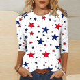 thumbnail image 1 of Trushirt Womens Tops Crew Neck Casual Fall Winter 3/4 Sleeve Print Multicolor Going Out Tops for Women Size 5XL, 1 of 5