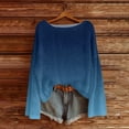 thumbnail image 1 of Trushirt Womens Tops Crew Neck Casual Fall Winter Solid Long Sleeve Knit Blue Going Out Tops for Women Size S, 1 of 3