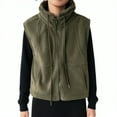 thumbnail image 1 of Trushirts Women's Army Green Sleeveless Jacket - M Size, 100% Polyester High Collar, Zipper & Pockets, Casual Loose Fit for Daily Layering Wear Walmart, 1 of 6