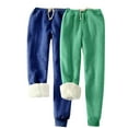 thumbnail image 1 of Trushirts Women's Blue Fleece Lined Sweatpants 2 Pack - Size M | Warm Winter Style, Soft Stretchy Polyester, Relaxed Fit with Drawstring Waist, 1 of 8