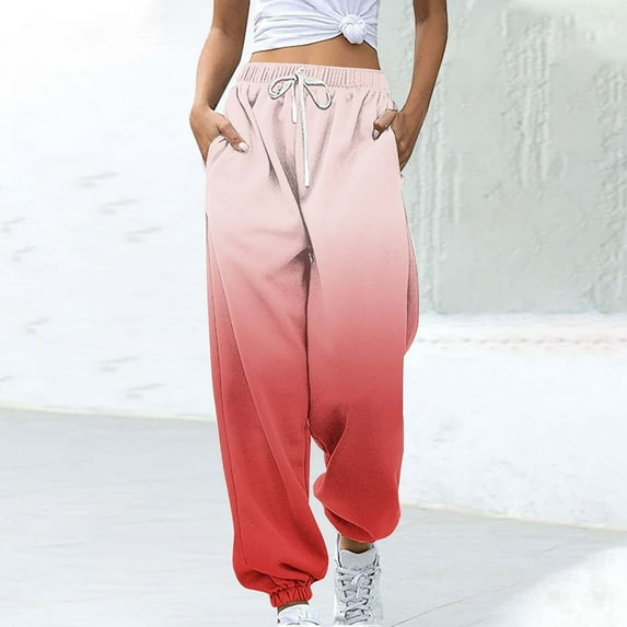 Trushirts Women's Casual Red XL Pants - Polyester Cotton Blend, Loose Fit with Elastic Waist Drawstring, Cuffed Ankles & Side Pockets, Breathable for Daily/Errand/Home Wear