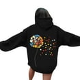 thumbnail image 1 of Trushirts Women's Floral Hoodie, Dandelion Print Relaxed Fit, 100% Polyester Black, Size M - Casual Trendy Wear, 1 of 5