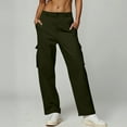 thumbnail image 1 of Trushirts Women's Loose Straight-Leg Cargo Pants - Army Green, Size XL - Cool Silk Cotton, Breathable with Multiple Pockets for Daily & Outdoor Casual Wear, 1 of 3