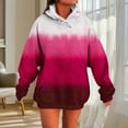 thumbnail image 1 of Trushirts Women's Oversized Hot Pink Ombre Hoodie with Drawstring & Kangaroo Pocket - Stretchy, Easy Care, Size L, 1 of 5