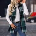 thumbnail image 1 of Trushirts Womens Green Plaid Sleeveless Shacket 100% Polyester Mid-Length Machine Washable Plus Size S-XXL Fall Transition Layering Casual Chic,Size 2XL, 1 of 8