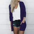 thumbnail image 1 of VOONCAS Womens Purple Open Front Cardigan - Soft Stretch Polyester-Spandex, 3/4 Sleeves, Loose Fit with Pockets (S-XXL) for Casual/Spring Fall,Size S, 1 of 6
