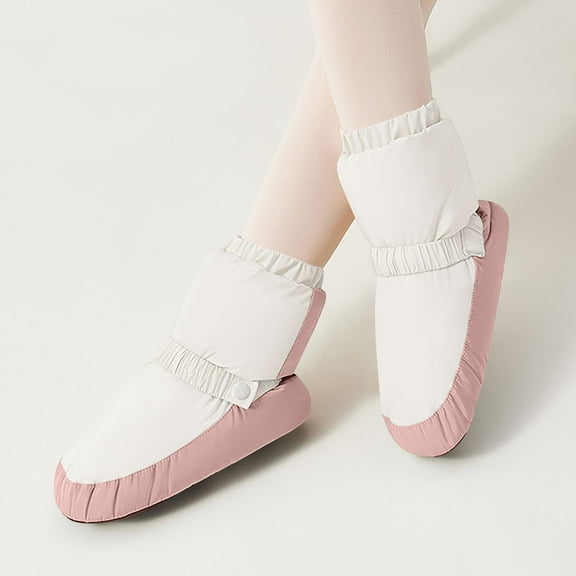 SYMSHOES Cozy Stretchy White Mid-Calf Winter Boots for Women - Nylon Spandex Warm Non-Slip Elastic Cuff Water-Resistant Shoes for Indoor Outdoor Daily Wear,Size S