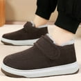 thumbnail image 1 of Trushoes Mens Coffee Fleece Lined Shoes - Velcro Slip-On, Comfort Cushioned Sole, Slip-Resistant Winter Sneakers,Size 39, 1 of 8