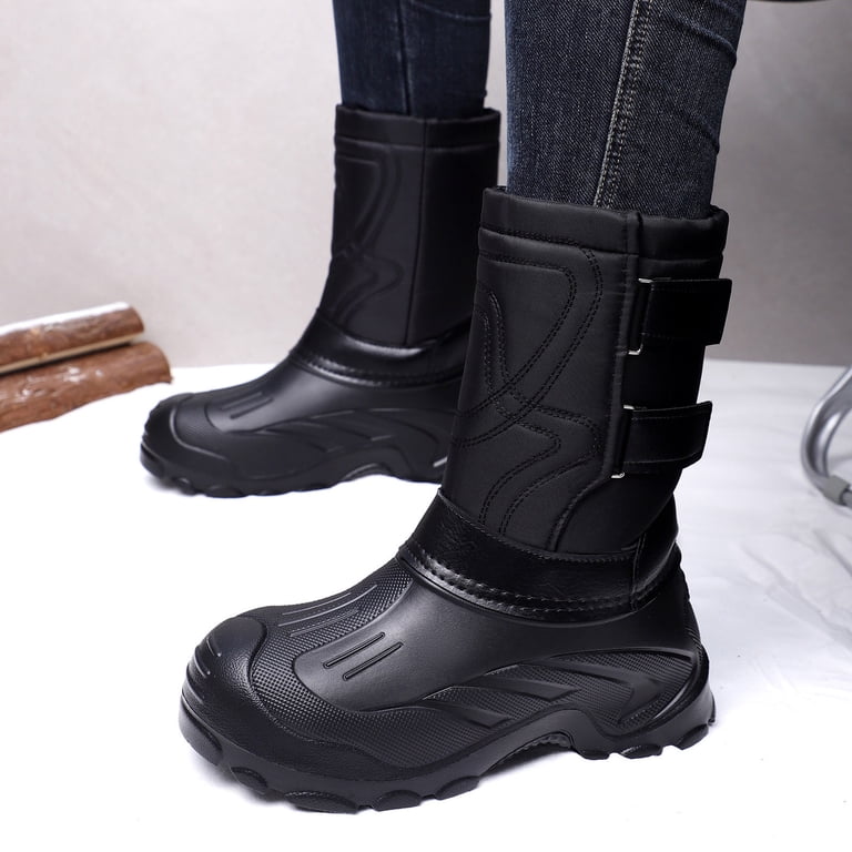 Mens Waterproof Snow Boots, Slip-Resistant Mid-Calf Winter  display picture 2