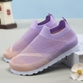 thumbnail image 1 of Unisex Kids Purple Slip On Shoes - Breathable Mesh Sneakers for 3-8 Years Little Kids, Non-Slip Lightweight Elastic Collar Casual Footwear,Size 31, 1 of 7