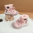thumbnail image 1 of Unisex Pink Kids Winter Snow Boots - Non-Slip Fleece Lined Water Resistant High-Top Footwear for Kidss & Big Kids 3.5-12 Years,Size 27, 1 of 8