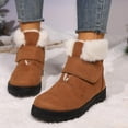thumbnail image 1 of SYMSHOES Women's Ankle Snow Boots, Faux Fur Lined Warm Winter Boots with Closure, Non-Slip Rubber Outsole, Round Toe, Suede-Like Brown Size 36 (US 5.5), 1 of 9