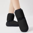 thumbnail image 1 of Womens Black Puffy Boots - Adjustable Strap, Elastic Cuff, Warm Nylon Spandex Shoes with Non-Slip Reinforced Sole for Indoor Outdoor, Size XXS-XL,Size XXS, 1 of 9