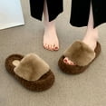 thumbnail image 1 of SYMSHOES Womens Khaki Fuzzy Slide Slippers - Open-Toe Warm Breathable Nylon Spandex Blend Cozy Indoor Outdoor House Shoes for Females,Size 36, 1 of 9