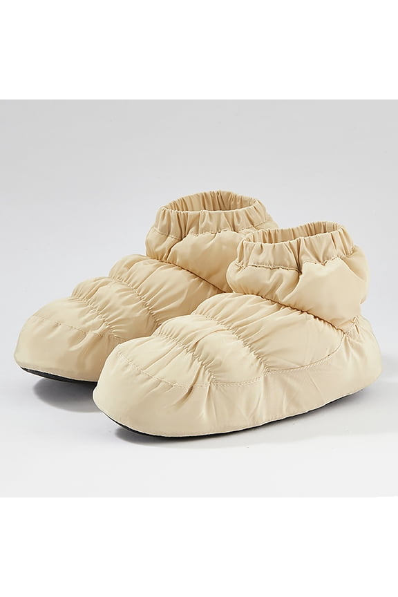 Womens Yellow Warm High-Top Puffy Slipper Boots - Nylon Spandex Blend, Quilted, Elastic Cuff, Cozy Heat-Locking for Indoor Outdoor, Sizes XXS-XL,Size XL