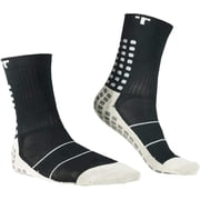 Trusox 3.0 Mid Calf Cushioned Socks with grip for Football and Soccer, Black, Adult