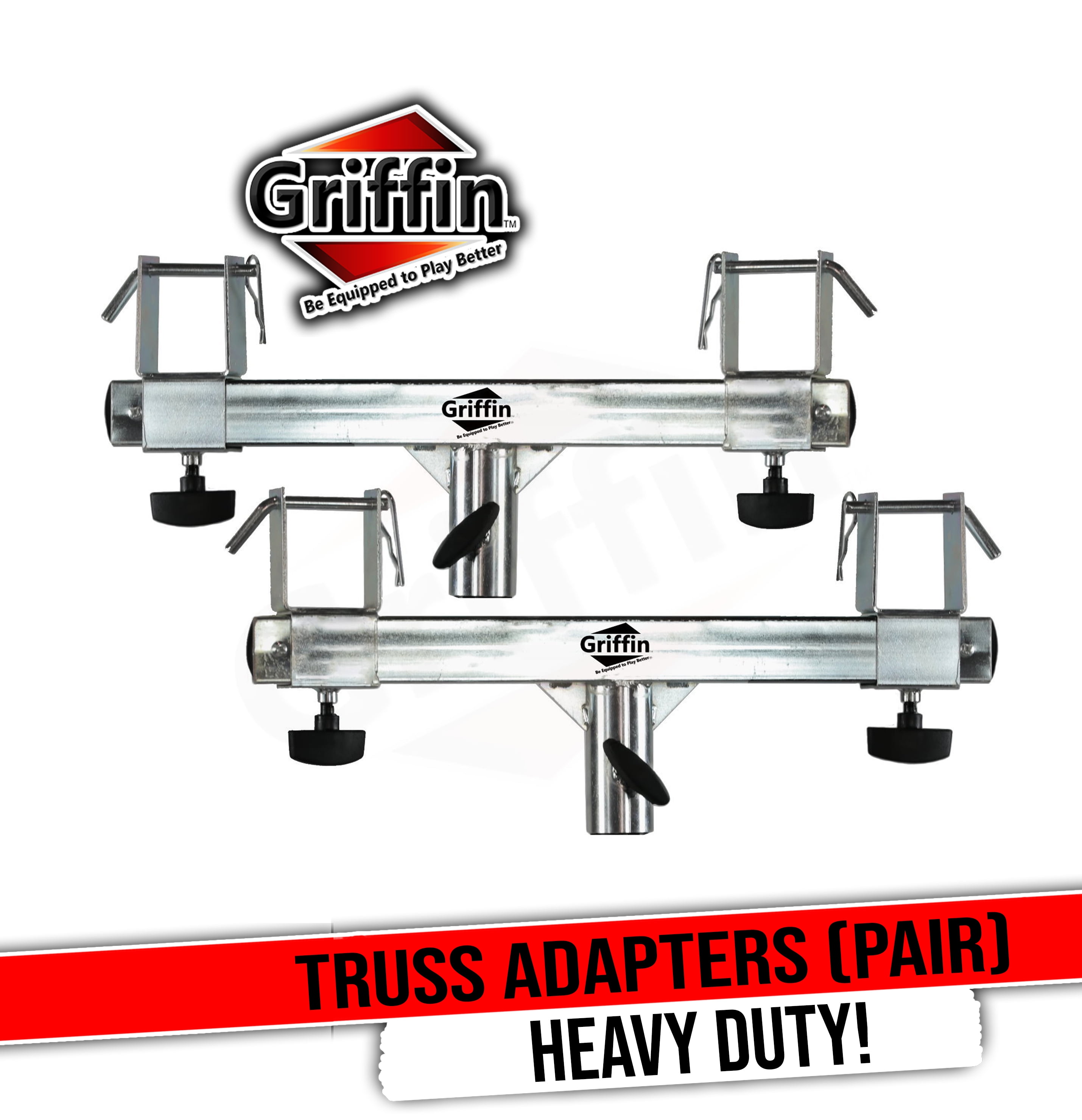 Griffin Heavy Duty Chrome T Bar Adapters for Lighting Truss Stands