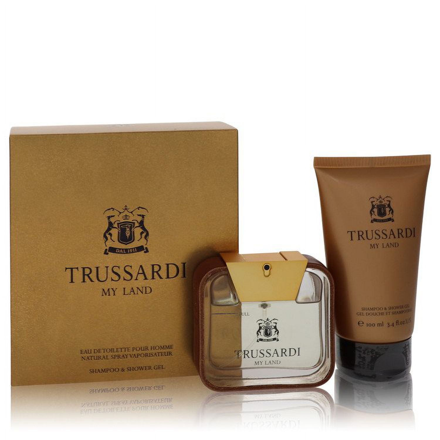Trussardi My Land by Trussardi Gift Set -- 1.7 oz Eau De Toilette + 3.4 oz  Shampoo & Shower Gel