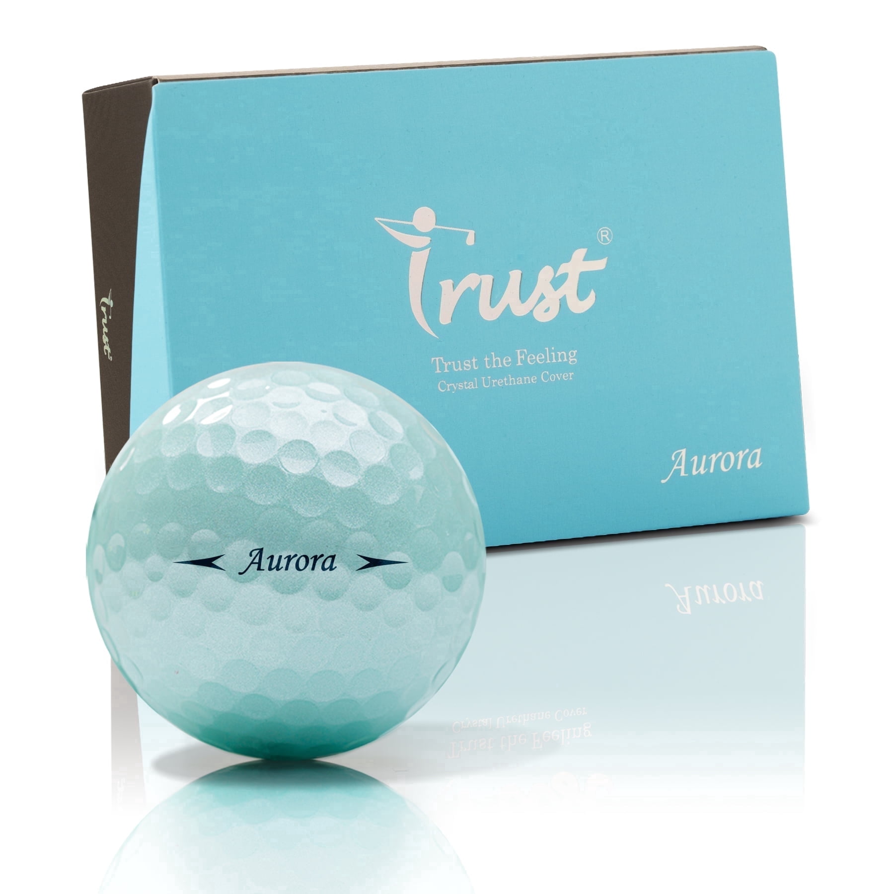 Trust Aurora Icy Blue. Crystal Urethane Cover with Dynamic Core, 3 Piece Golf Ball, Soft Feeling (1 Dozen)