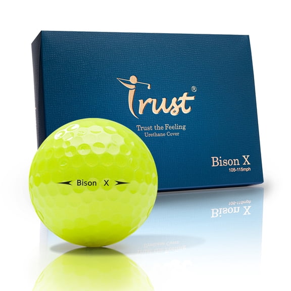 Trust Bison X K8 Edition. Soft Responsive Feeling, Urethane Cover with Reactive Core, Swing Speed 105-115 mph (Yellow, 1 Dozen)