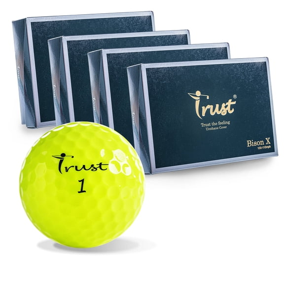 Trust Bison X K5 Edition. Urethane Cover, Swing Speed Above 105 mph (Yellow, 4 Dozen)