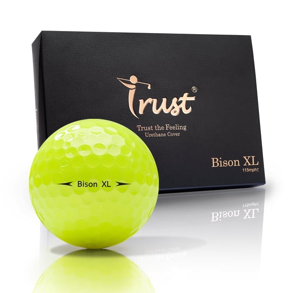 Trust Bison XL K8 Edition. Responsive Feeling, Urethane Cover with Reactive Core, Swing Speed Above 115 mph (Yellow, 1 Dozen)