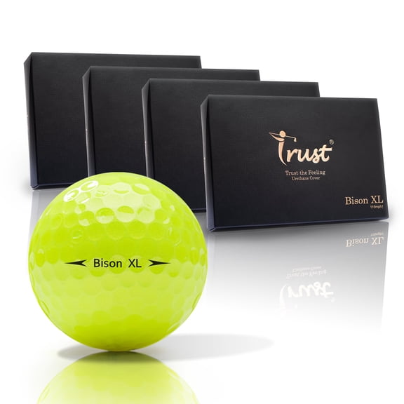 Trust Bison XL K8 Edition. Responsive Feeling, Urethane Cover with Reactive Core, Swing Speed Above 115 mph (Yellow, 4 Dozen)